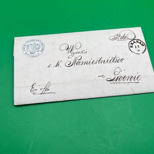 Carta rara do Departamento de Comércio e Indústria, 1870 Áustria-Hungria Krakau-Lemberg Carta oficial do governo, Cracóvia Lwow