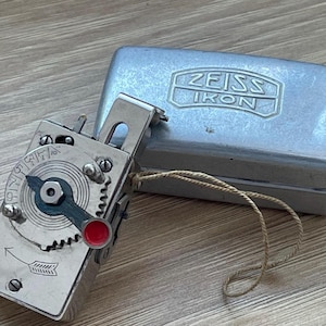 Vintage Autoknips Retardateur Zeiss Ikon Synchro Box avec étui d&#39;origine - Rare accessoire pour appareil photo des années 1930-1940