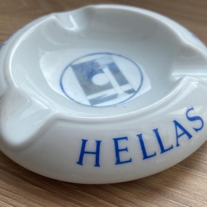Vintage Retro Porcelain German Ashtray Hellas Cigarette Advertising