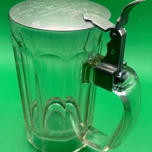 Antique German Beer Stein: Rustic Gut Glass Mug, 1899 Engraving