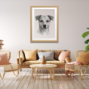 Ritratto di cane personalizzato da parete – Stampa personalizzata con disegno di animale domestico con nome, stile moderno – Regalo per mamma di cane, regalo commemorativo per animali domestici
