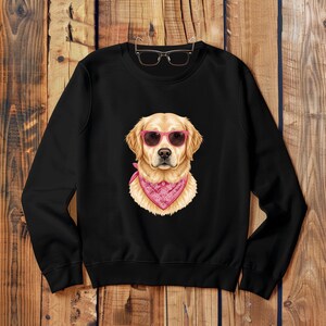 Retro Dog Mom Vibes Sweatshirt – Cute Cartoon Dog Icons, Gildan 18000, Trendy 90s Style, Gift for Dog Lovers, Cozy Unisex Crewneck