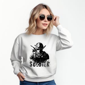 Minimalist Army Soldier T-Shirt - Black Military Design