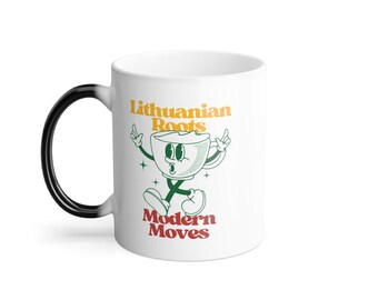 Lithuanian Roots, Modern Moves Modern Heat-Reactive Mug,  Celebrate Heritage with Every Sip 11oz