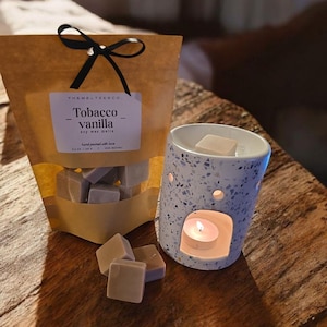 Tobacco Vanilla scented wax melt by TheMelteesCo, Strong home fragrance, 100% natural soy wax, Warmer wax cubes