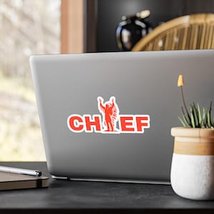 University of Illinois Chief Sticker Vinyl Decal Sticker, dorm room art, College fan, School Pride Decal, Car Laptop Stickers, reusable