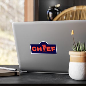 University of Illinois Chief Sticker Vinyl Decal Sticker, dorm room art decor, College, School Pride Decal, Car Laptop Stickers, reusable