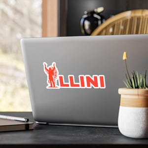 University of Illinois Chief Sticker Vinyl Decal Sticker, dorm room art decor, College, School Pride Decal, Car Laptop Stickers, reusable