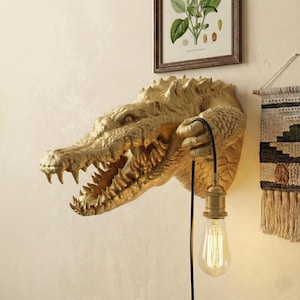 Lampada da parete a forma di coccodrillo stampata in 3D, moderna, regalo per la cameretta dei bambini, decorazione e illuminazione