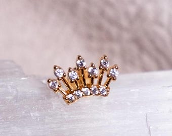 Gold Surgical Steel Labret Stud – Hypoallergenic Tragus, Helix, Conch & Flat Piercing Jewelry