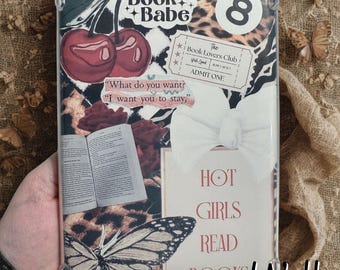 Book Babe Kindle Insert: Cherry Leopard Butterfly Design