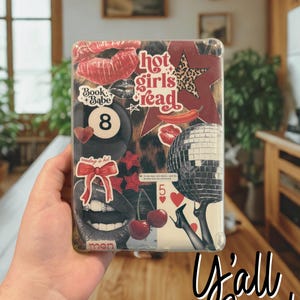 Cherry Disco Kindle Insert, Bold Feminine Cardstock Accessory