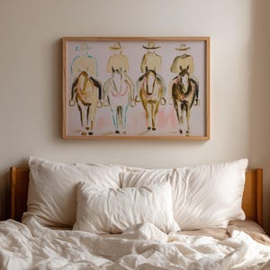 Cowboy Horse Art Print: Western Style Decor Minimalist Art (Digital Download) image 2