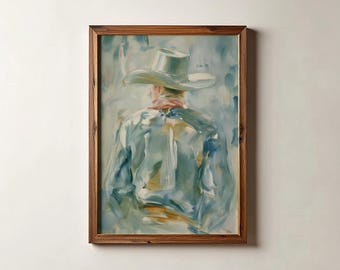 Modern Cowboy Art Print: Western Style Decor (Digital Download)