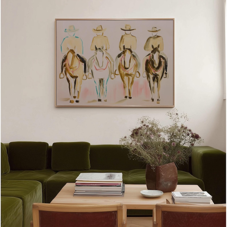 Cowboy Horse Art Print: Western Style Decor Minimalist Art (Digital Download) image 6