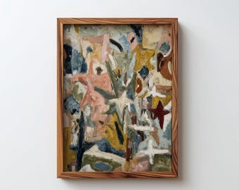 Abstract Contemporary Moody Colors Oil Painting | Colorful Modern Wall Art (Digital Download)