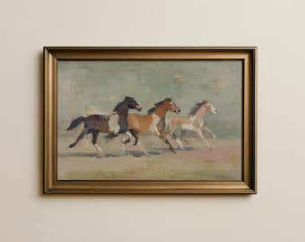 Minimalist Horse Art Print, Modern Equine Poster (Digital Download)