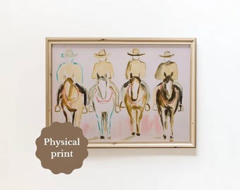 Western Wall Art Southwestern Cowboys Print modern Country Horses Poster Western Style Bedroom Art