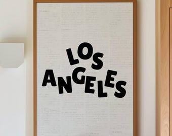 Vintage Los Angeles City Poster Retro LA Skyline Print Minimalist Urban Wall Art Trendy Home Decor Digital Download for Travel Lovers