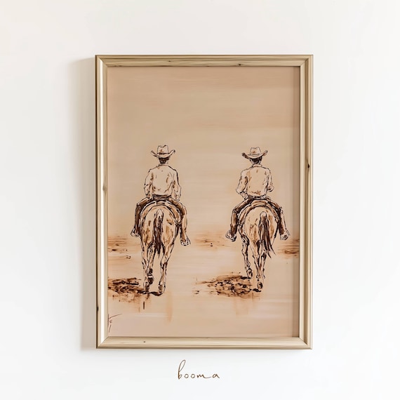 Cowboy Horse Art Print, Southwestern Decor (Digital Download)