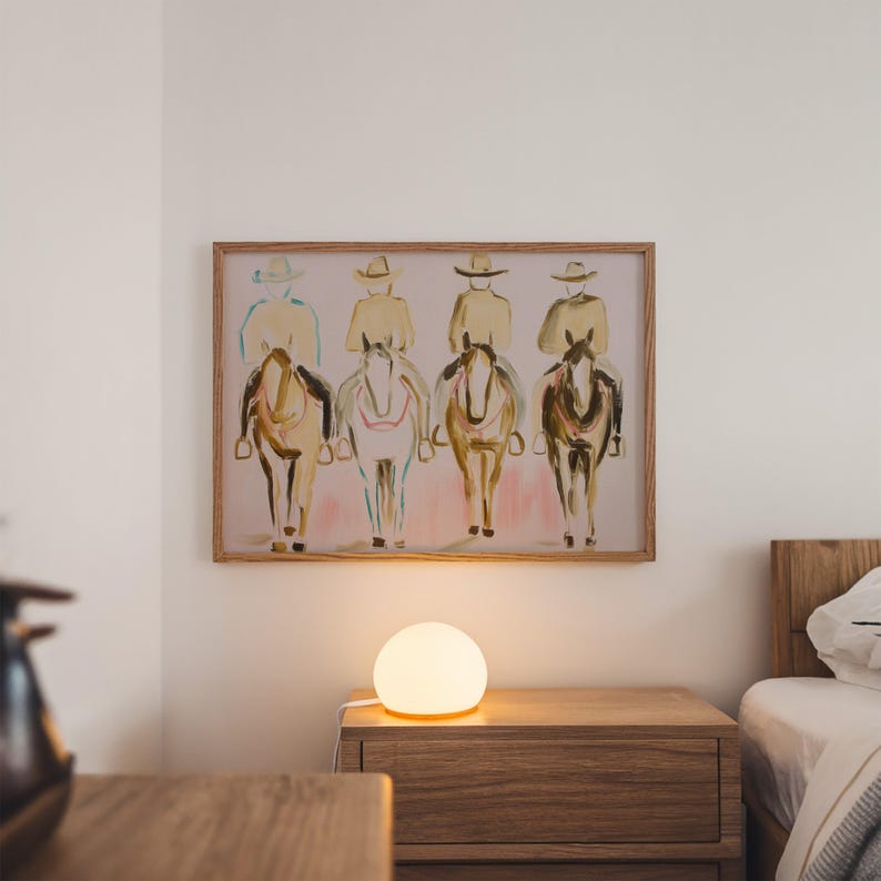 Cowboy Horse Art Print: Western Style Decor Minimalist Art (Digital Download) image 5