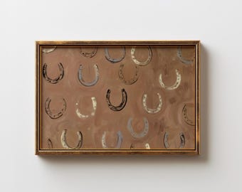 Horseshoes Print Western Wall Art | Brown Southwestern Print | Lucky You Art | Modern Country Poster | Digital Download