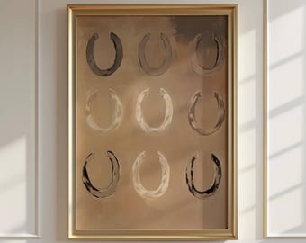 Horseshoes Print Western Wall Art  Southwestern Print Lucky You Art Modern Country Poster Western Style Bedroom Art Digital Download