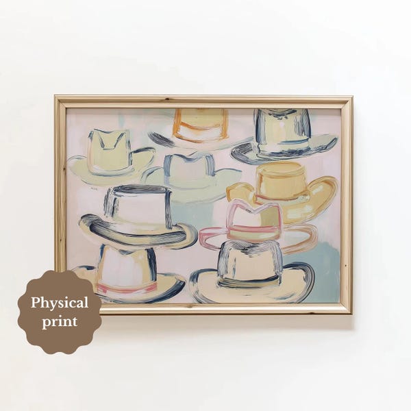 Western Wall Art Southwestern Cowboy Hat Print modern Country Poster Western Style Bedroom Art