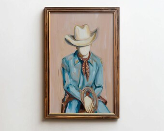 Modern Cowboy Art Print: Western Style Decor (Digital Download)