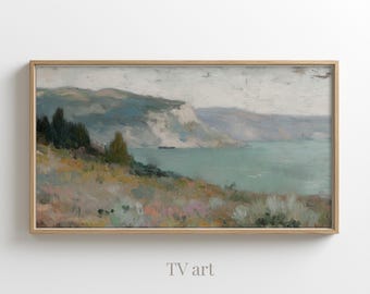 Coastal Ocean Frame TV Art – Minimalist Beach Wall Decor (Digital Download)