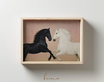 Minimalist Horse Art Print: Modern Equine Poster (Digital Download)