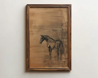 Minimalist Horse Art Print, Modern Western Poster (Digital Download)