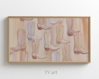 Western Wall Frame TV Art – Cowboy Boots Print – modern country cowboy poster – Western Style Bedroom Art – Digital Download