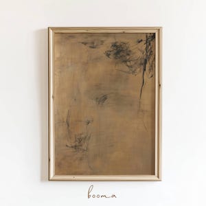 抽象的な壁アート – ニュートラルな色調の印刷可能なポスター、モダンな家のための穏やかな現代的な装飾