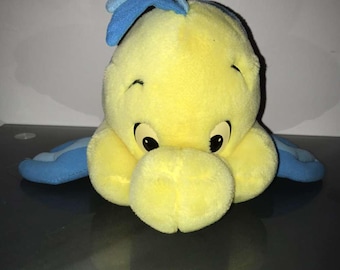 フランダーのぬいぐるみ 拍手 リトルマーメイド 魚 黄色 アクアブルー