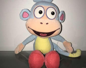 TY Beanie Babies Boots Monkey Dora The Explorer Beanbag Plush Stuffed Animal 12"