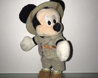 Muñeco de peluche vintage Mini Mickey Mouse World Safari