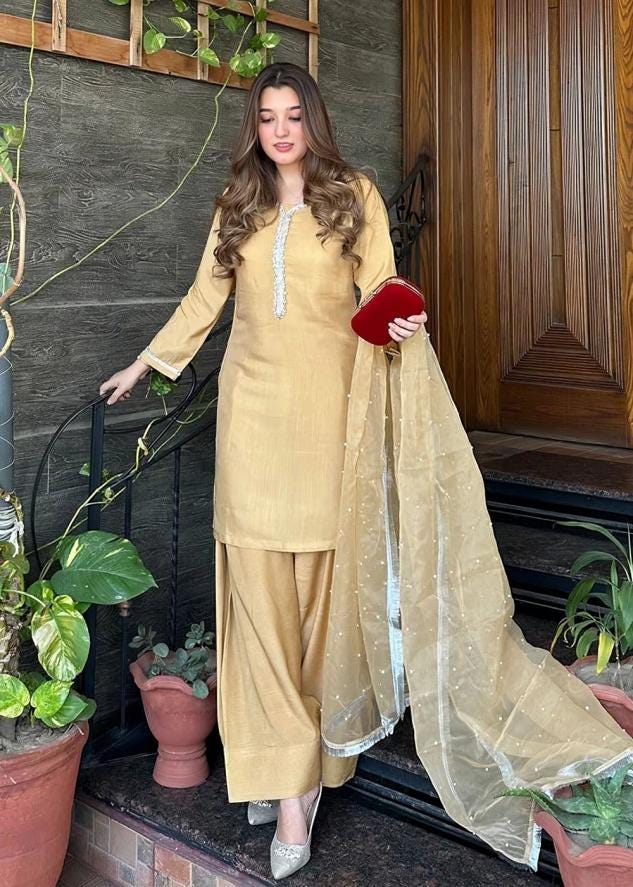 Gold Shalwar Kameez