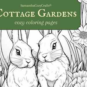 Relaxing Cottagecore Garden Coloring Pages | Printable Cozy Spring Coloring Book | Aesthetic Digital Download for Traditional & Tablet Use