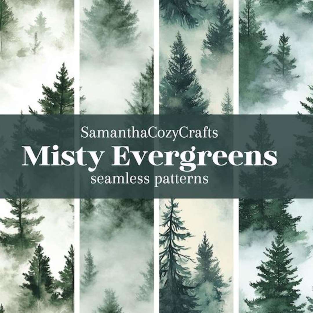 Pattern Misty Misty Evergreens Pattern Set | Instant Download Seamless Pattern for ...