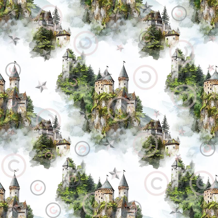 Medieval Castles Digital Papers Set | 8 Cozy Fantasy Seamless Patterns ...