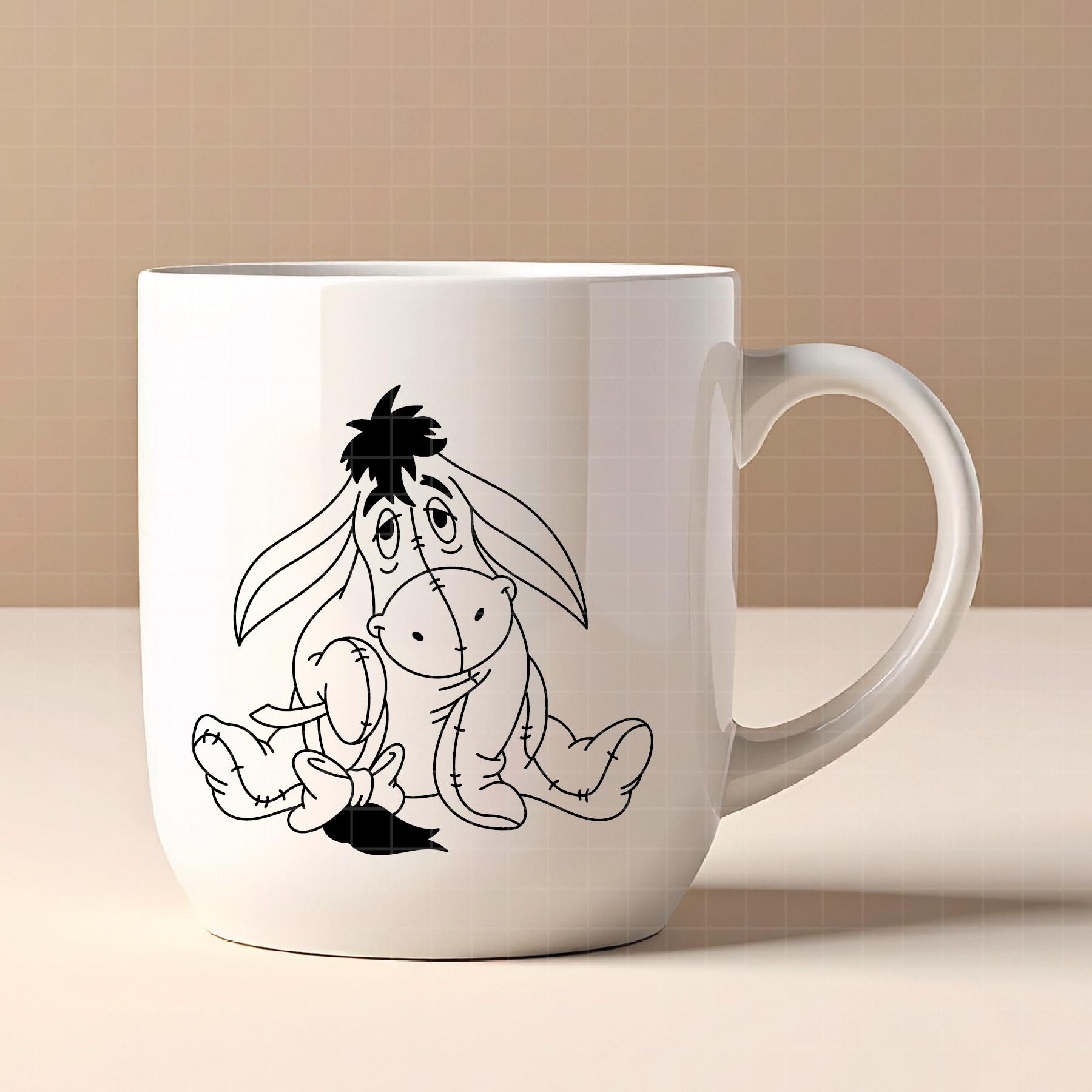 Eyeore Dxf 4601 - Eeyore Lost Its Tail Line Art Svg, Eps, Png, Dxf, Jpeg. Disneyy ...