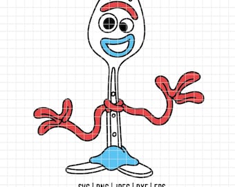 4683 - Forky pozuje dtf pełny kolor Svg, Eps, Png, Dxf, Jpeg. Disney Toy Story dtf
