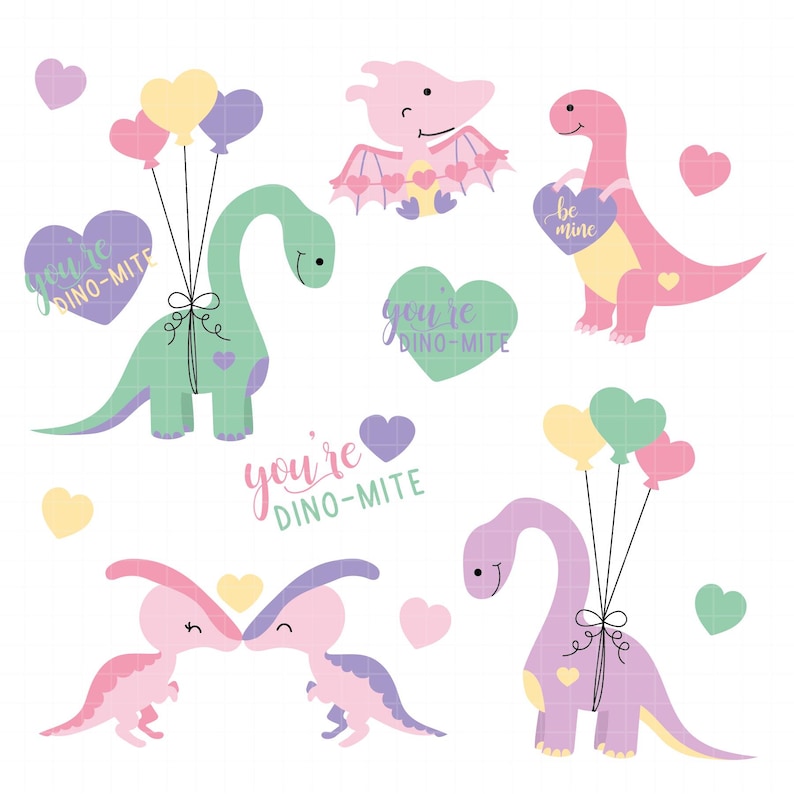 6314 - Dinosaur Bundle PNG EPS, 154 Cute Dino Clipart, T-rex ...