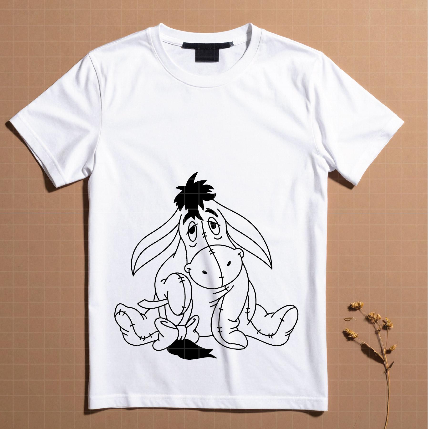 Eyeore Dxf 4601 - Eeyore Lost Its Tail Line Art Svg, Eps, Png, Dxf, Jpeg. Disneyy ...