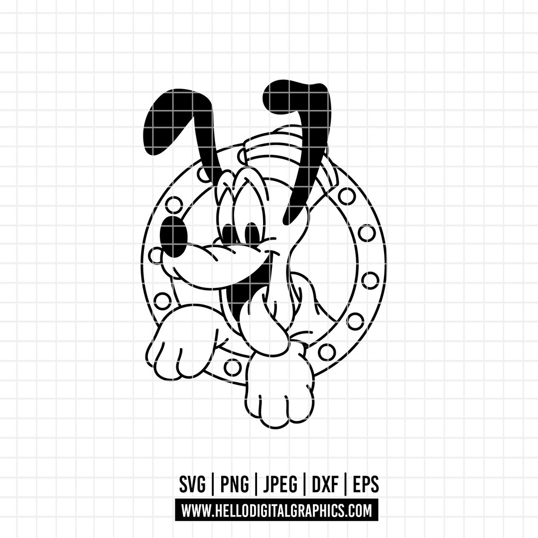 Stewarding Frame 5255 - Pluto Steward in Frame Line Art Svg, Eps, Png, Dxf, Jpeg ...