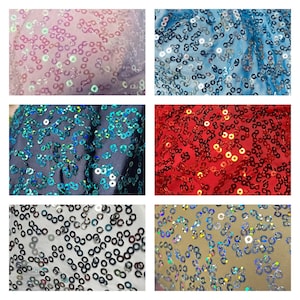 Zsa Zsa - Red, Navy/Teal, Columbia Blue, White/Silver, Lavender, Nude/Hologram - Mini Sequin Poly/Spandex 48” wide
