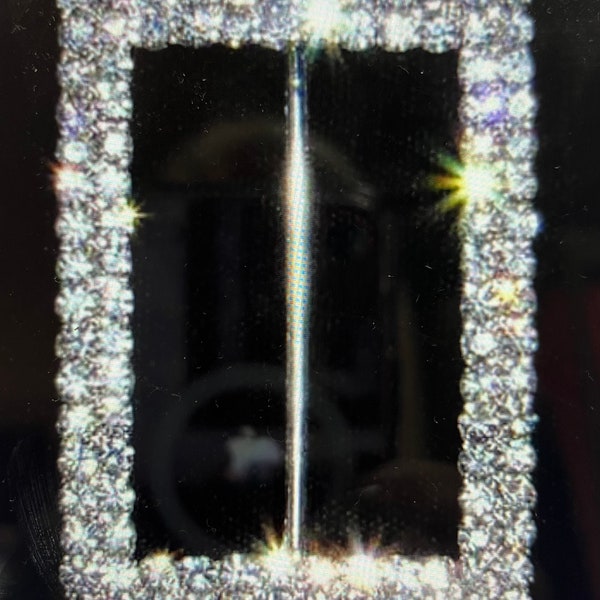 2 Inch Crystal Rhinestone Rectangular Double Row Buckle