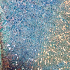 Baby Blue Irridescent Solid Mini Sequin Fabric  3mm Sequins on Nylon/Spandex 54” wide, Sold By The Yard, 4-way Stretch