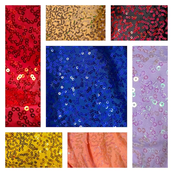 Zsa Zsa Assorted Colors Spandex Sequin Fabric By The Yard